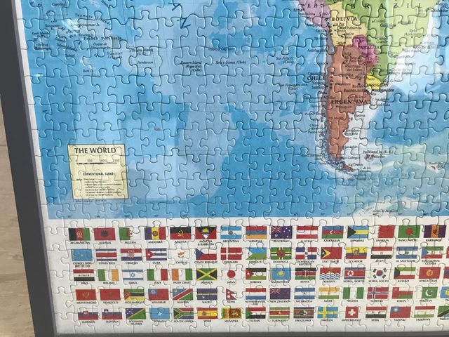 Cuadro puzzle mapamundi 