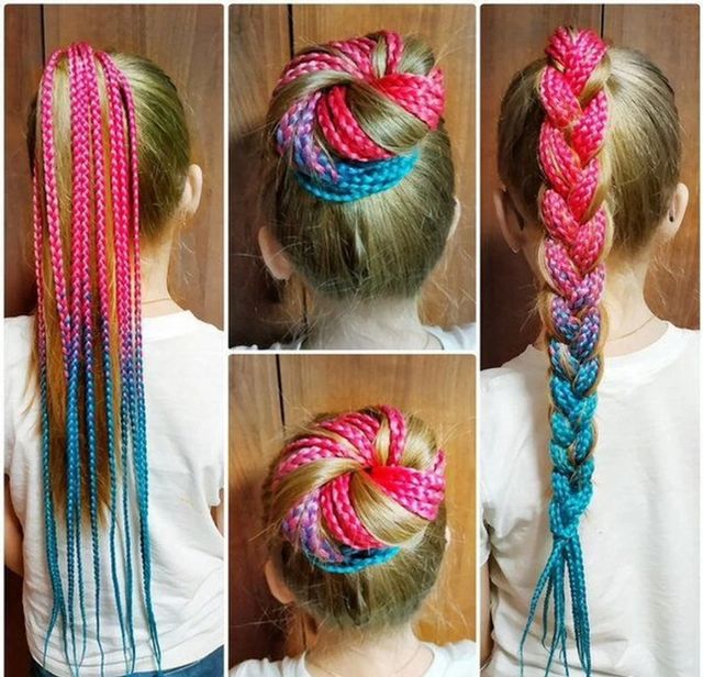 Extensiones de pelo sintético trenzas africanas.