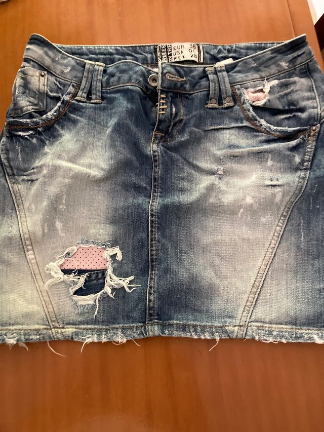 Falda mini tejana mujer