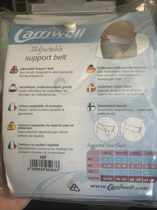 Cinturón regulable de soporte para el embarazo