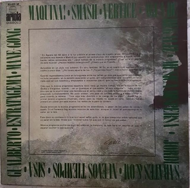 MÚSICA PROGRESIVA ESPAÑOLA Vol 1 * LP muy raro