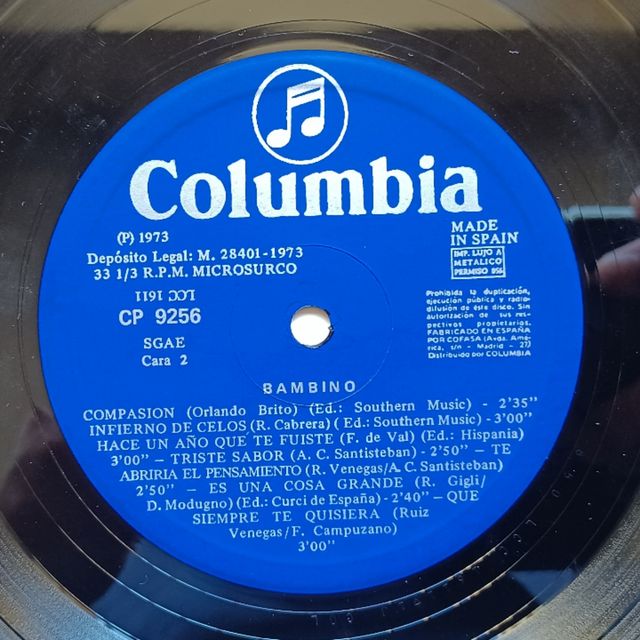 LP Vinilo de Bambino- La noche y tu