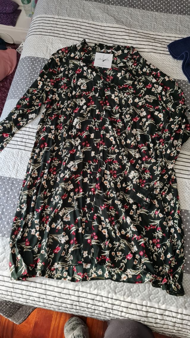 vestido camisero nuevo etiqueta