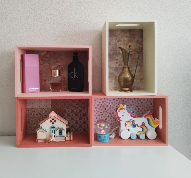 Cajas madera maciza decoradas