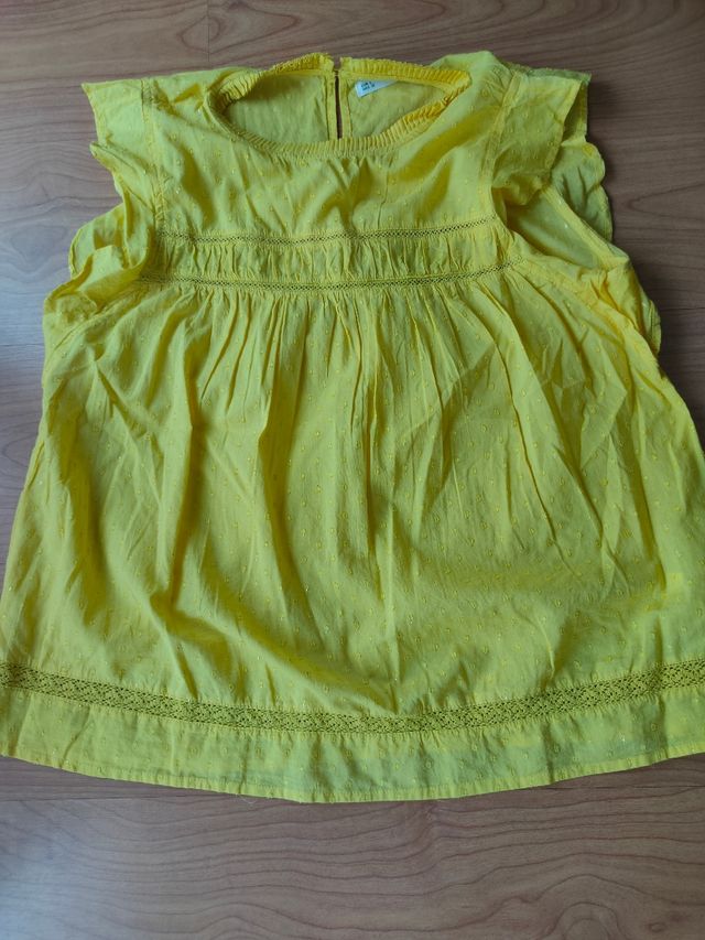 blusa amarilla plumetti talla L