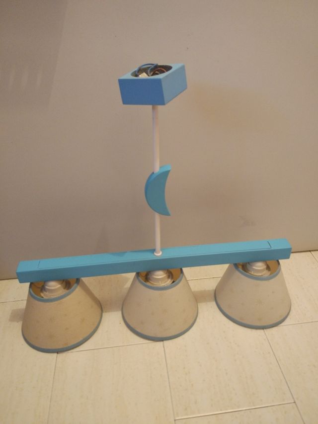 Lámpara techo infantil decoración estrellas y luna