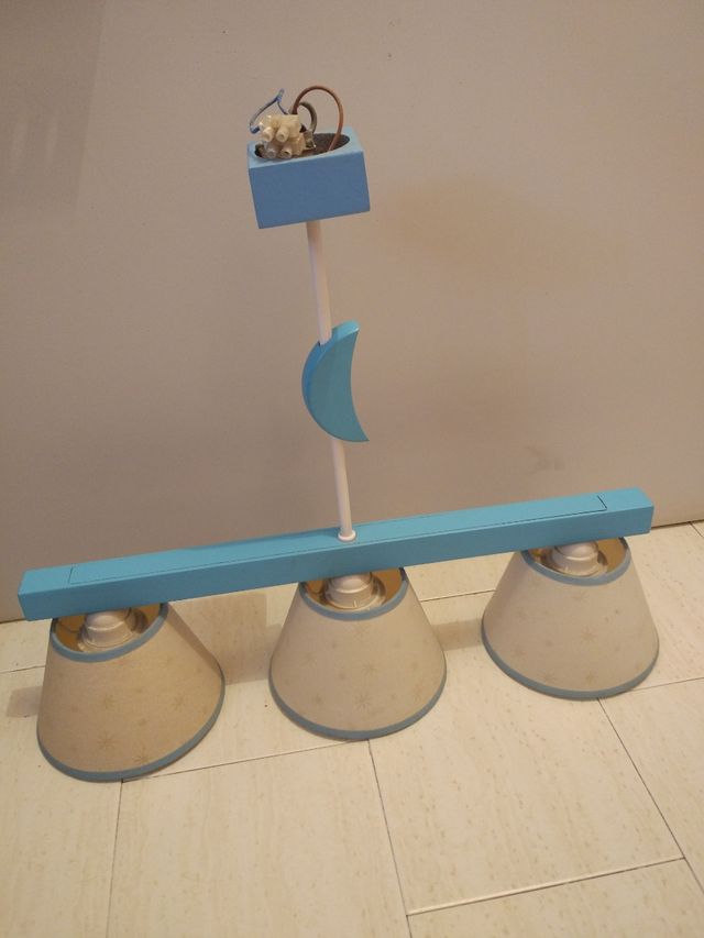 Lámpara techo infantil decoración estrellas y luna