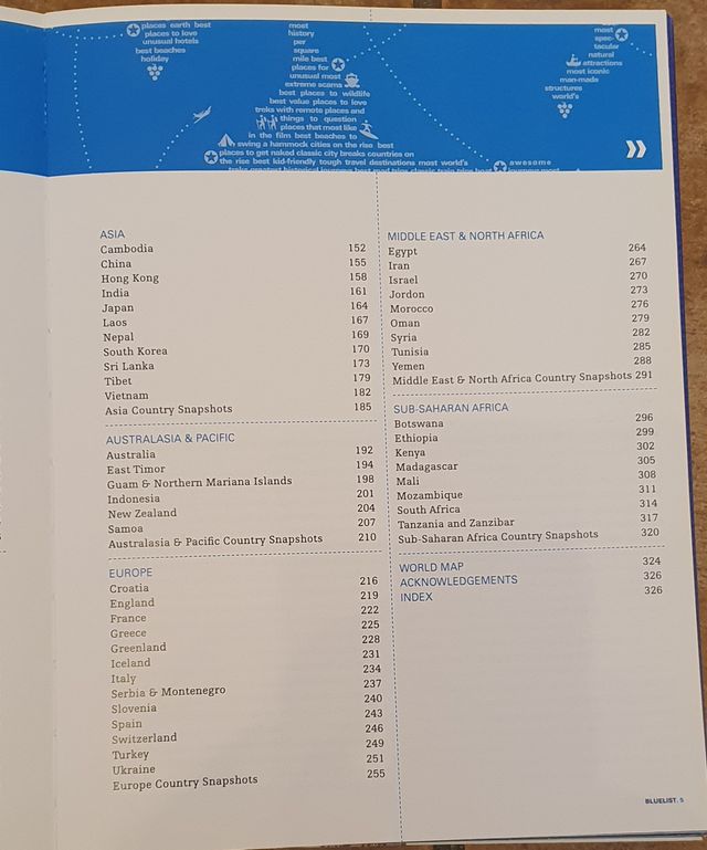 Lonely Planet Blue List '06-'07 (en inglés)