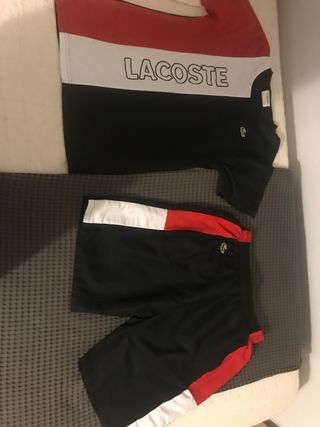 Chándal Lacoste Color Block Azul Marino, Rojo y Beige