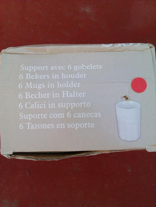 vasos de cerámica+soporte de metal. NUEVO