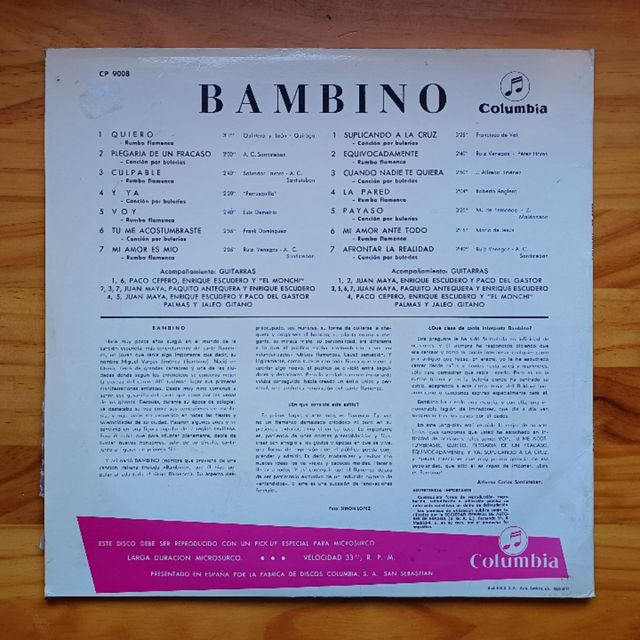 LP Vinilo de Bambino - Quiero