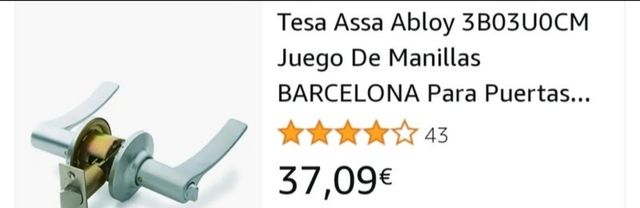 Lotes 6 Marivelas Tesa y 6 pestillos.