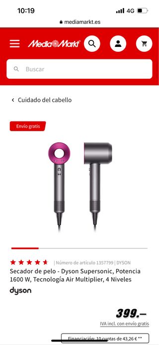 Secador Dyson de segunda mano en WALLAPOP