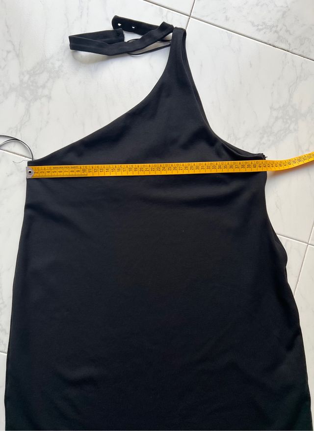 Mini abito monospalla Zara nero taglia L
