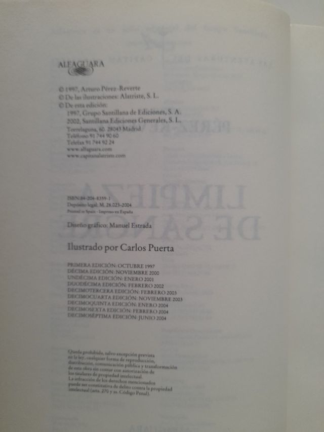 limpieza de sangre, Arturo Pérez reverte