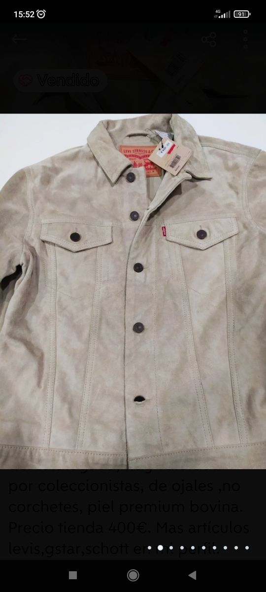 chaqueta, cazadora,cuero,piel, Levi's,levis,M