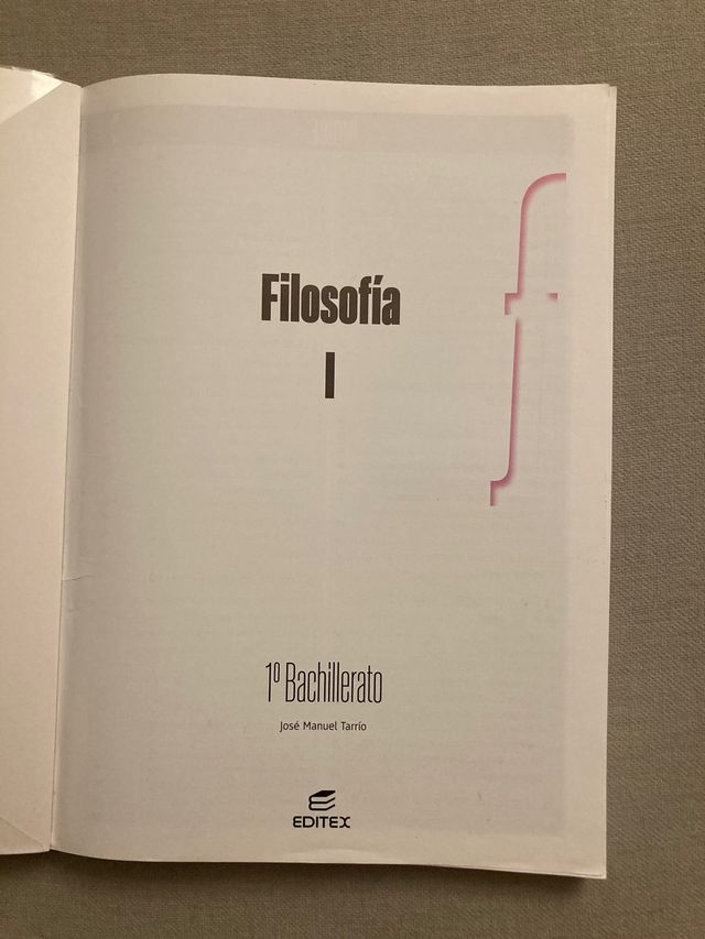 Filosofía 1°Bachillerato Editex Jose Manuel Tarrío