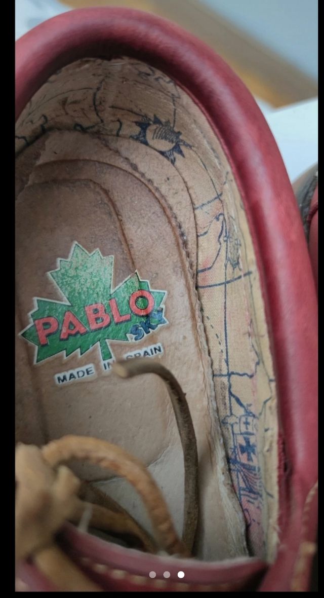 Nauticos " Pablo"  clásicos de piel rojos