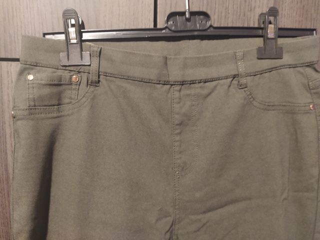 pantalón elástico verde militar 48