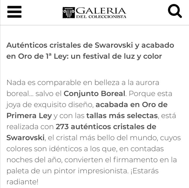 Collar y pendientes de Swarovski