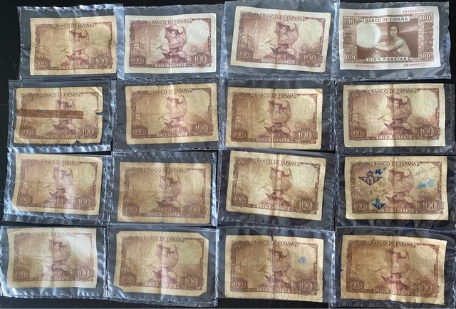 1600 pesetas en billetes de 100