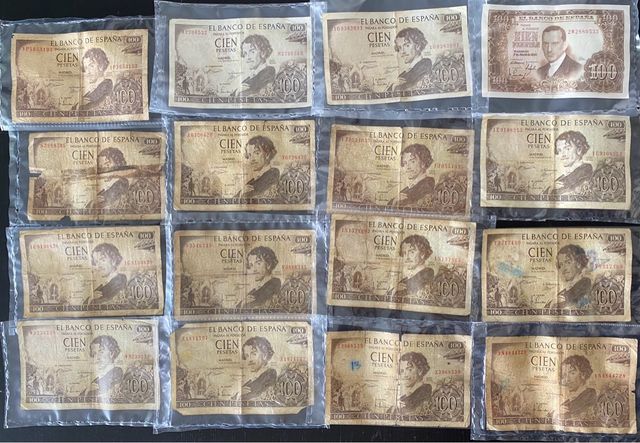 1600 pesetas en billetes de 100