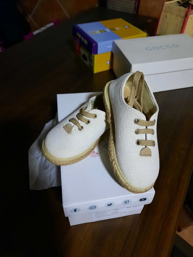 Esparteñas niño n 23 okaspain de color blanco