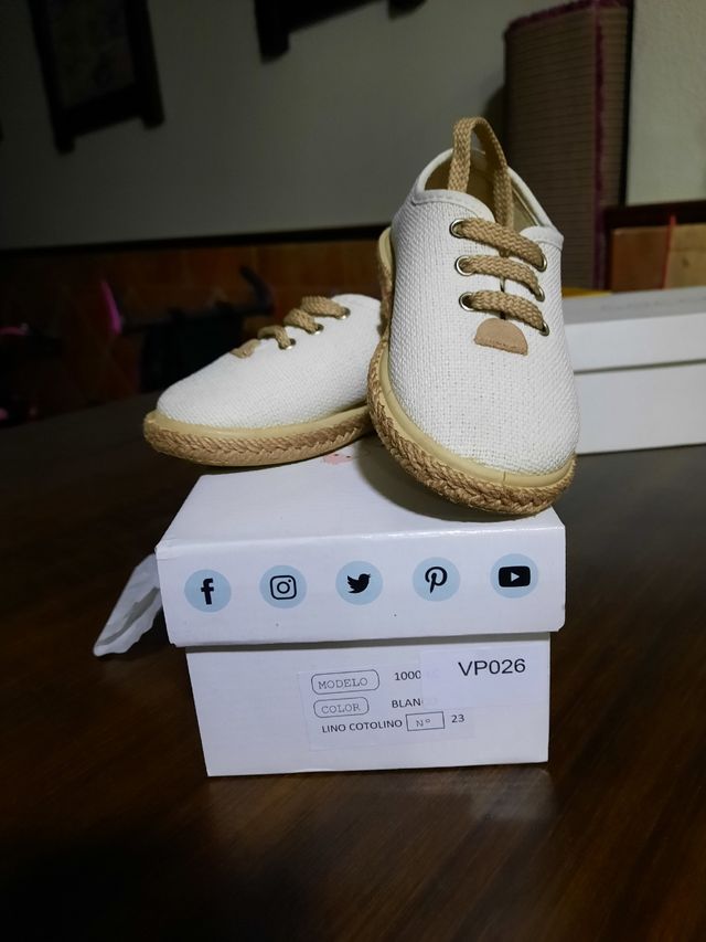 Esparteñas niño n 23 okaspain de color blanco