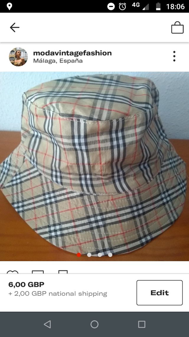 gorro unisex de cuadritos beis, nuevo buckethat