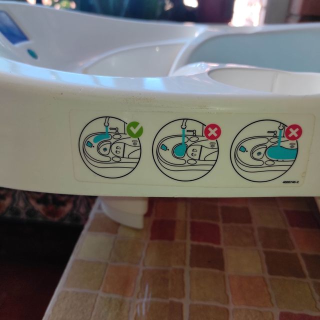 bañera con termómetro para colocarlo en fregadero 