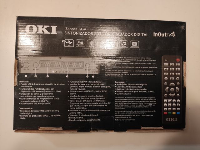 Sintonizador TDT con grabador digital OKI