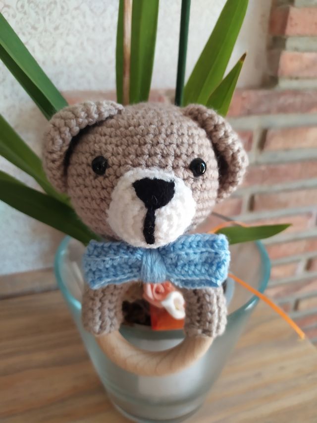 Sonajero osito amigurumi