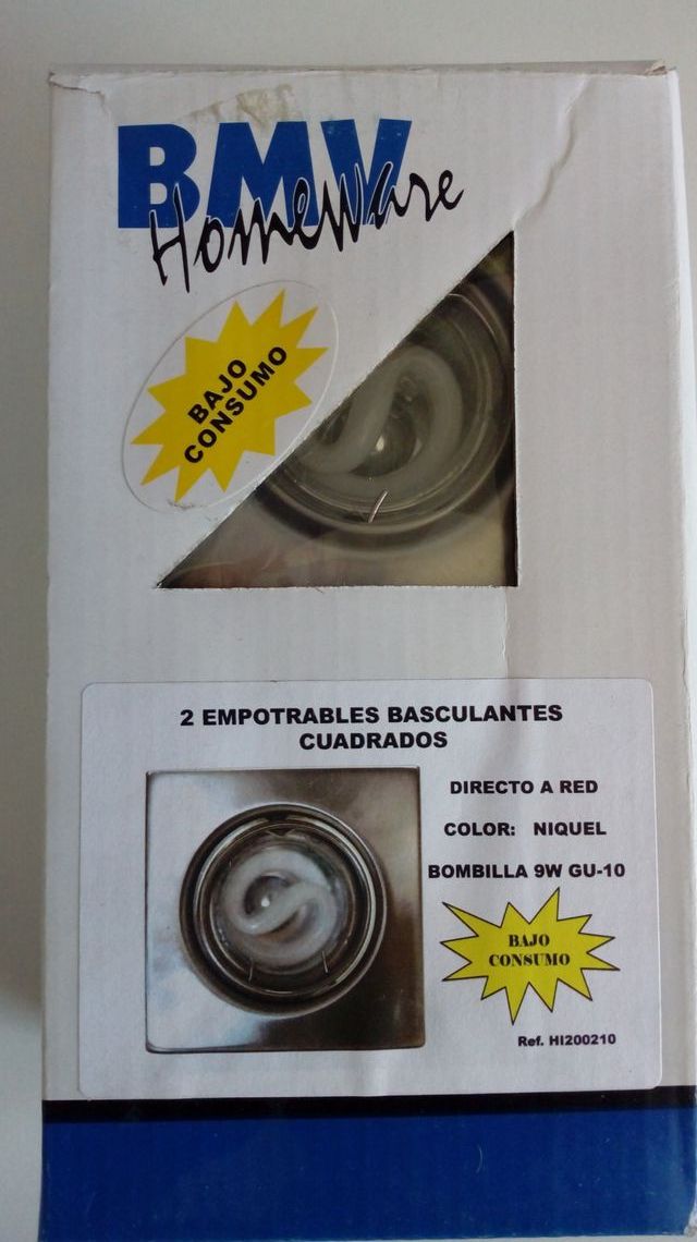 FOCO EMPOTRABLE BASCULANTE CUADRADO, COLOR NIQUEL