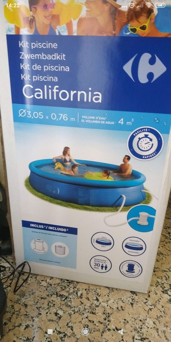 Piscina, filtro de arena y accesorios