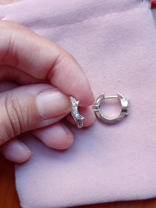 Pendientes Luna y Estrella de plata de ley