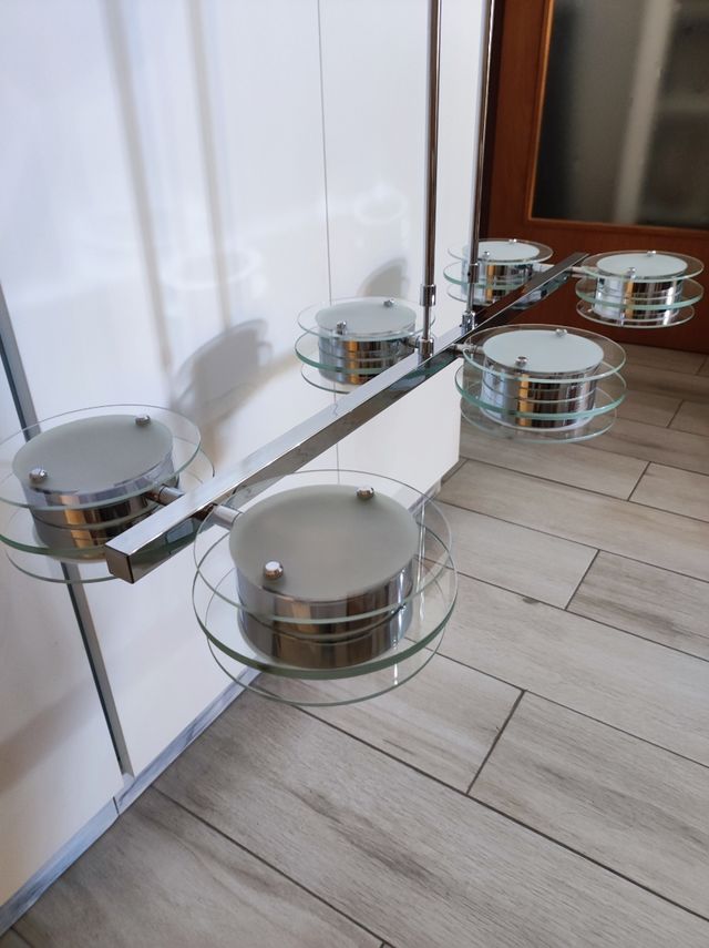 lámpara de techo vidrio y crono