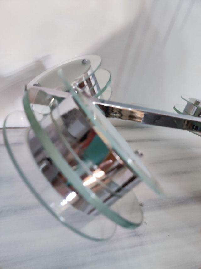 lámpara de techo vidrio y crono