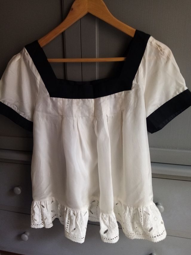 Blusa blanca seda Zara