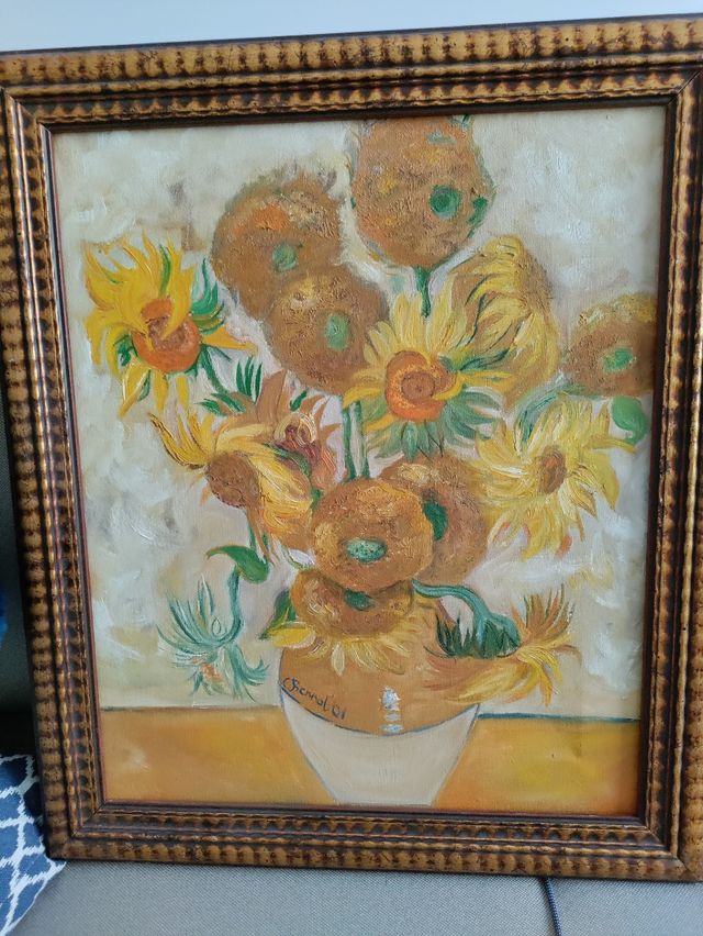 A pintura de girassóis