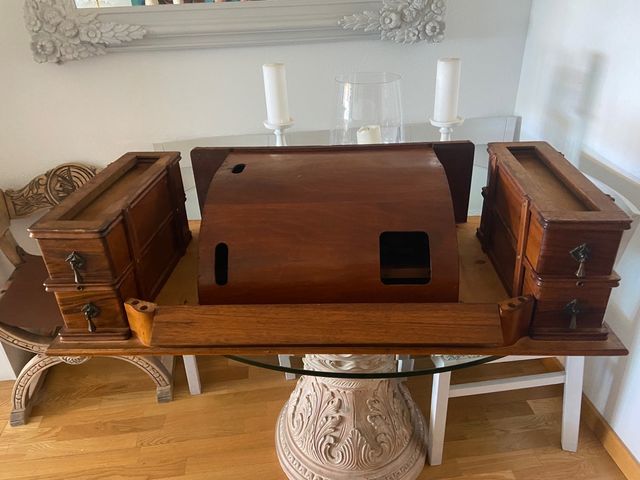 Mueble-Tablero antigua máquina coser ALFA de segunda mano por 135 EUR