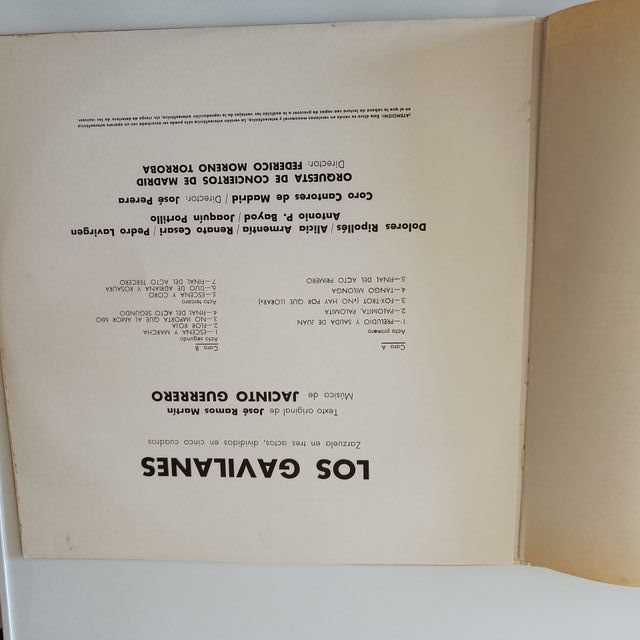 Vinilo Zarzuela Los Gavilanes
