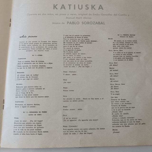 Vinilo Katiuska - Zarzuela con libreto