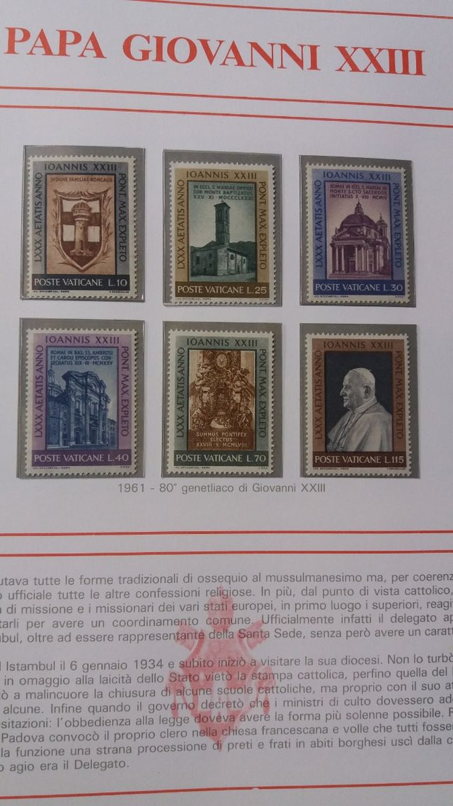 Francobolli Papa Giovanni XXIII