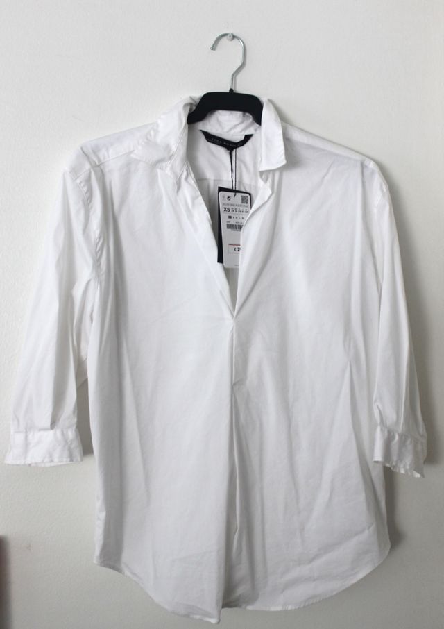 Blusa blanca oversize Zara Woman