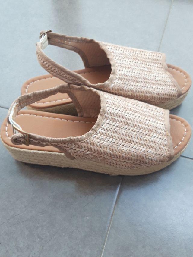 sandalias cáñamo plataforma