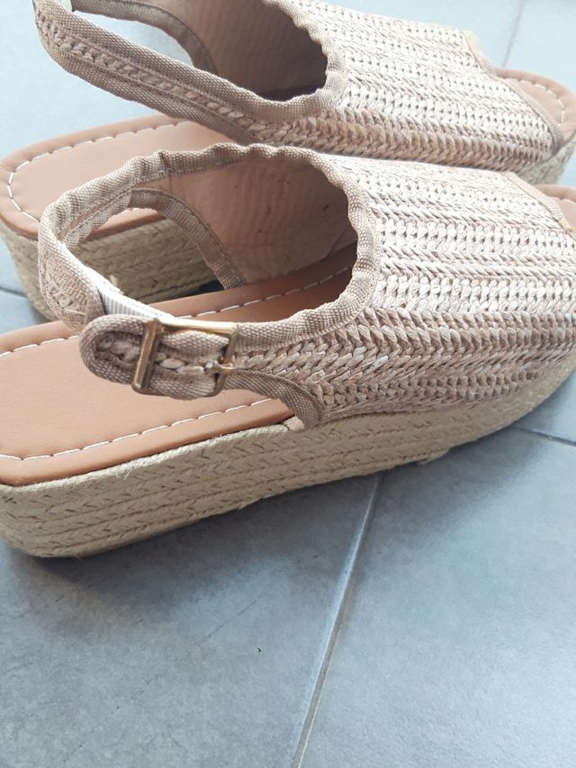 sandalias cáñamo plataforma