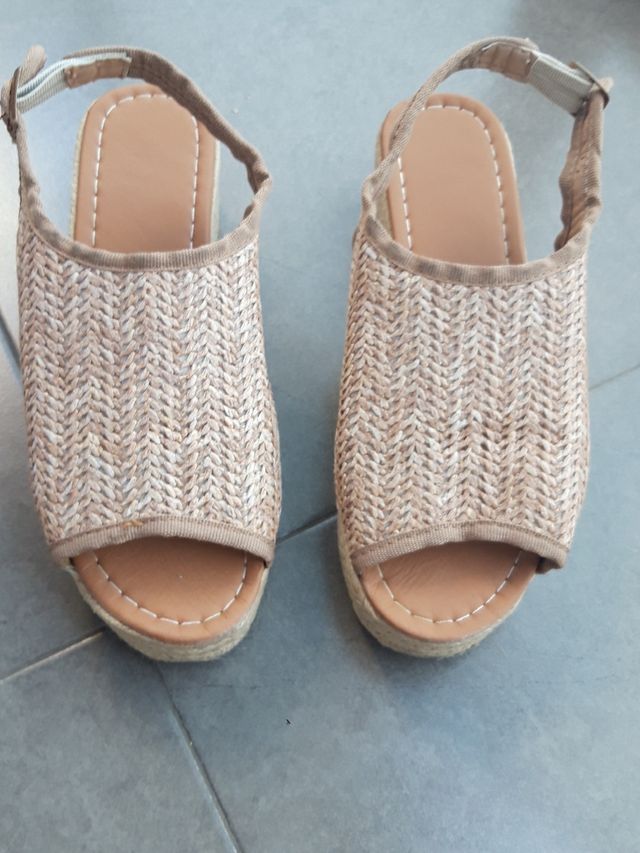 sandalias cáñamo plataforma