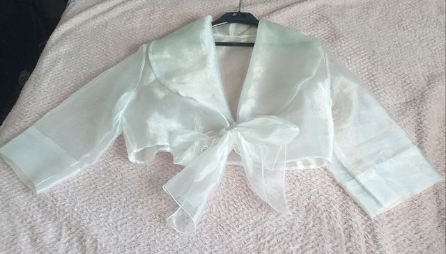 Torera transparente blanca