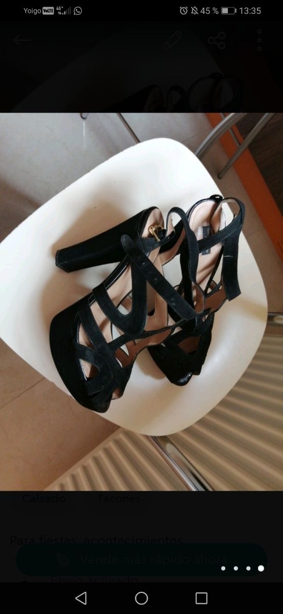 zapatos tacon negros plataforma