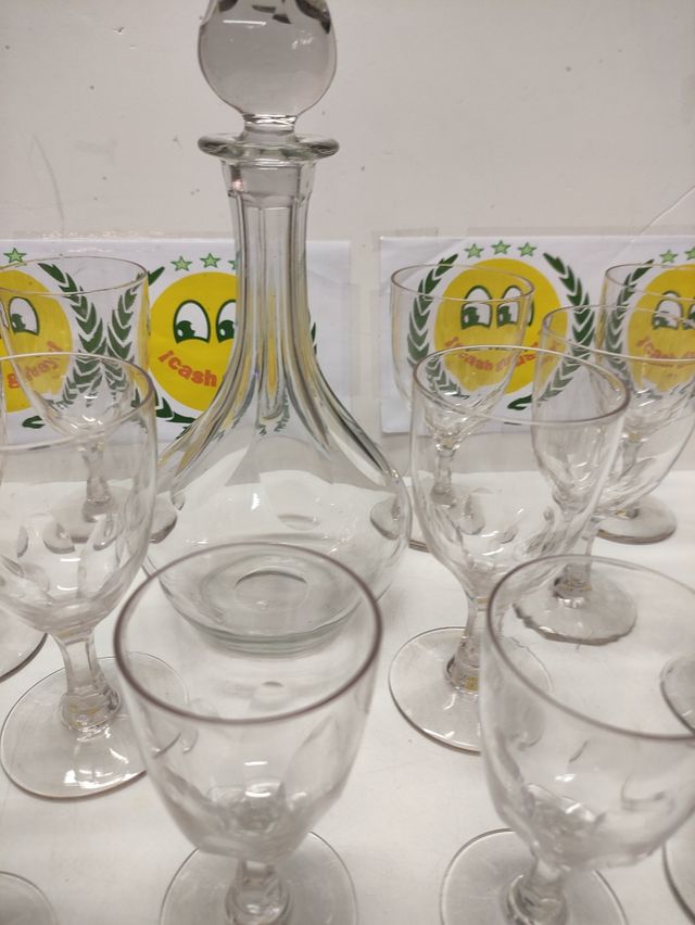 Juego 14 copas y decantador vino ✨👍